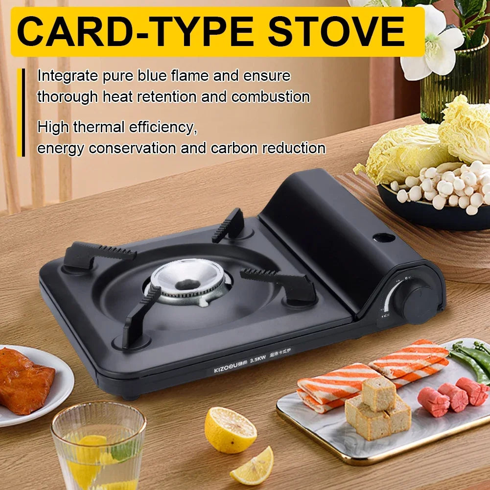 Single Burner Camping Gas Stove - Automatic Ignition Cassette Outdoor Cooking Hiking Picnic