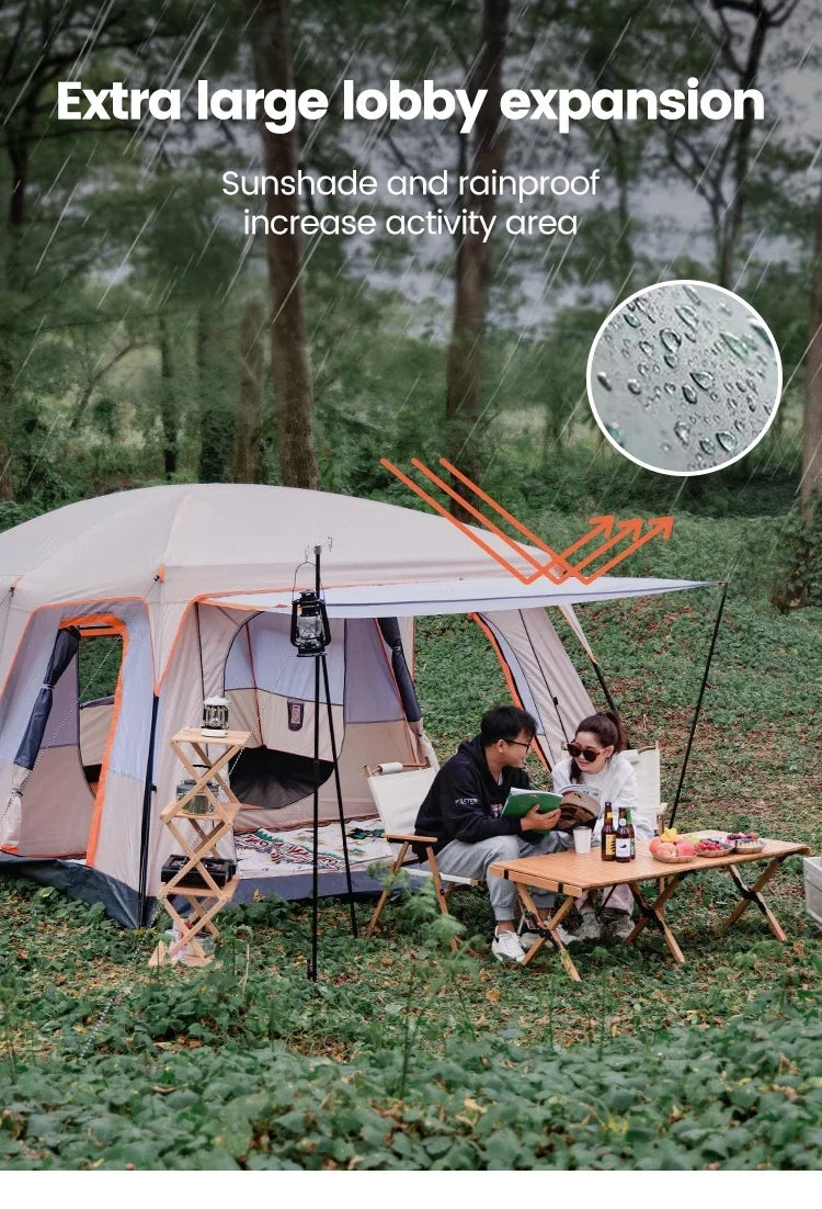 Large Family Tent 8-12 Person 2 Room Windproof, Sun Protection bug Net, Instant ,4 Season