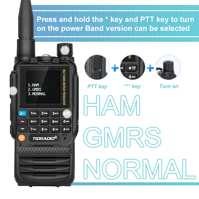 Walkie Talkie Phone APP Wireless Programming Dual PTT Air Band Long Range Radio USB Type-C Cable
