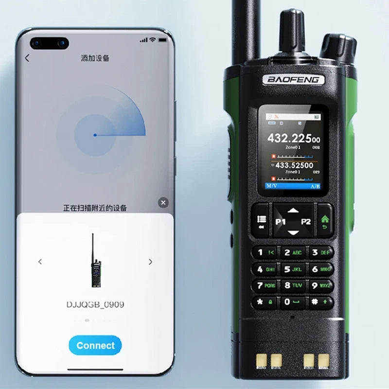 New UV-32 Walkie GPS 10W Bluetooth APP Prog,Multi Band Wireless Copy Freq.Type-C UV32 Ham 2 Way