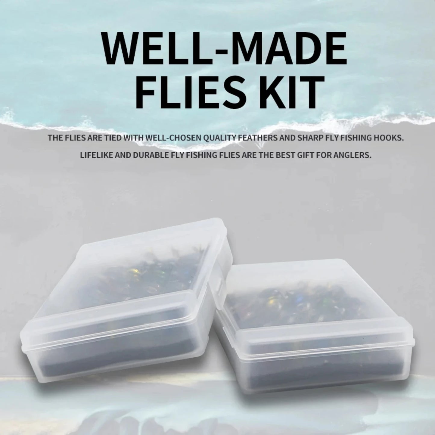 10pcs 8# Fly Fishing Bait Sets 4-color Micro Fly Fishing Spool