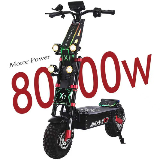 X7 8000W Dual Motor E-Scooter 60V40AH 56 Mph 62 Miles Range 14'' Tires Electric Kick Scooter