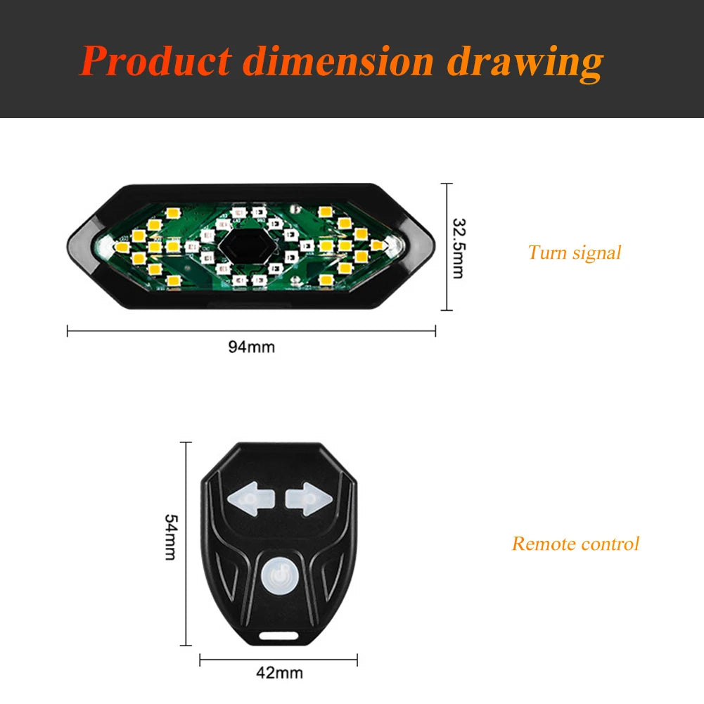 Bicycle Rear Tail Light Turn Signal Warning Lamp,Waterproof Usb Rechargeable Wireless remote