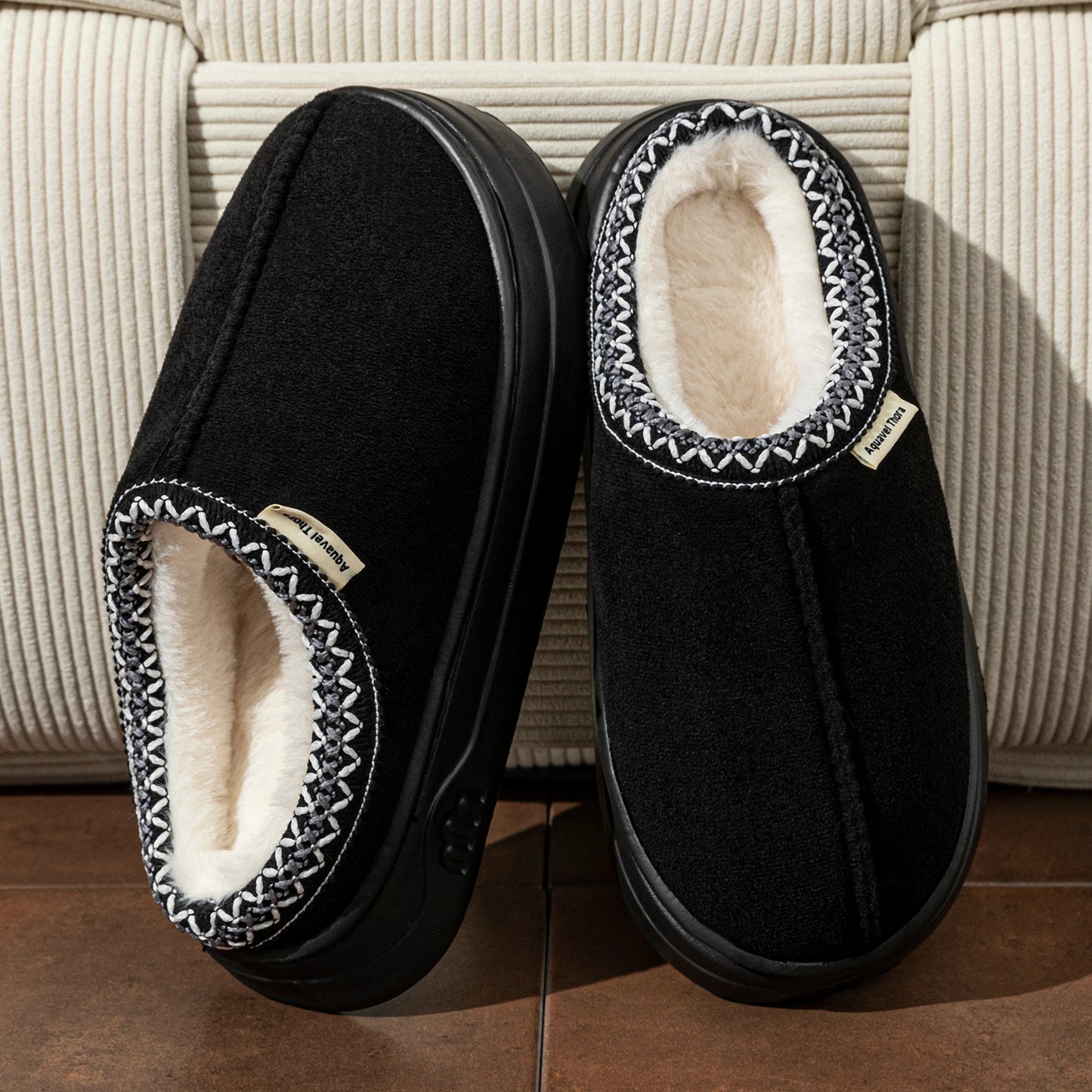 Winter MEN/Women's Slippers fuzzy Fur Anti-slip Soft Sole Outdoor Indoor Warm Comfort Houseshoes