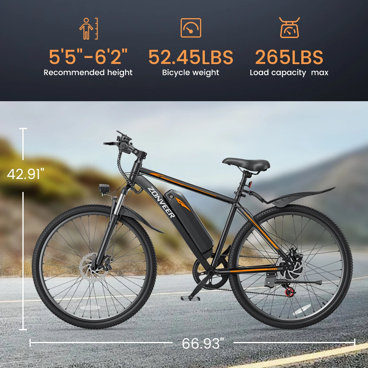 M26 Electric Bicycle Peak 1000W Motor 360WH Lithium Battery  26 Inch city E-bike