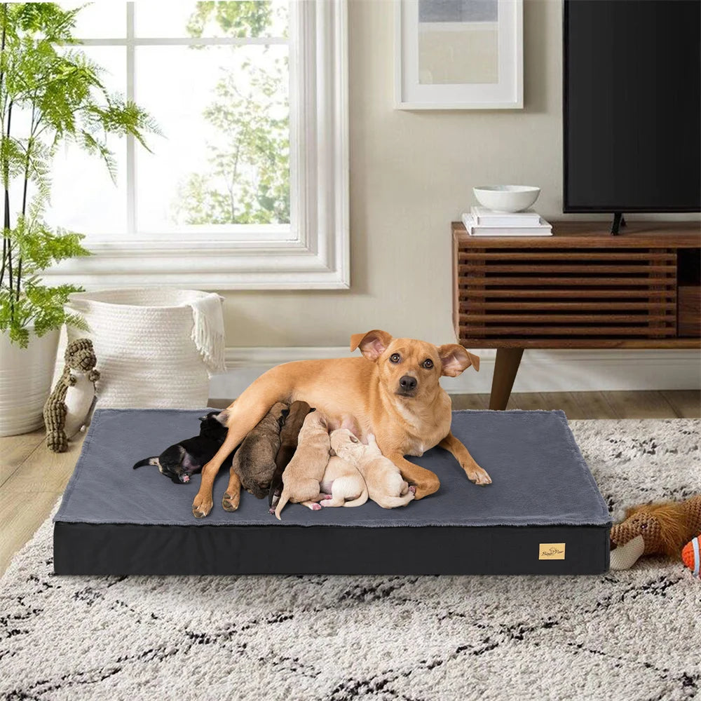 Large Orthopaedic Waterproof Cushion Pet Mattress 2 In 1 Pet Dog Crate Bed with Removable Cover