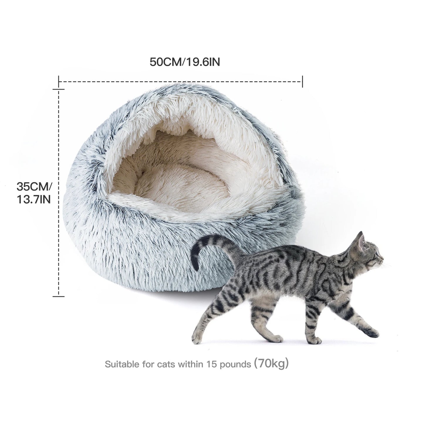 25'' Pet Cat /Dog Bed Nest Soft Comfortable Semi-enclosed Cat NestPet house