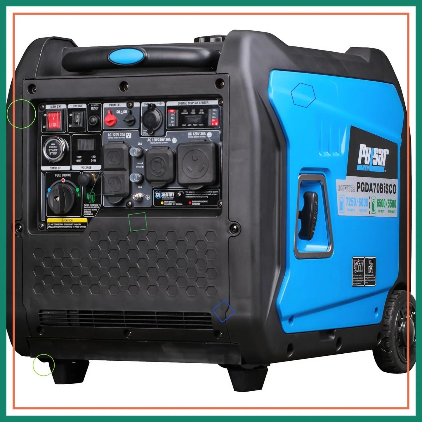 Super Quiet 7250W GAS/PROPANE Inverter Generator, Remote Start, 120V/240V Output, NOT SOLAR
