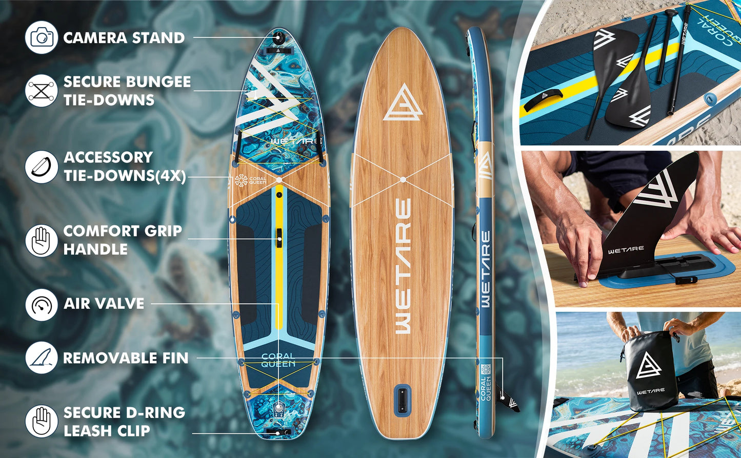 Waterproof Inflatable Paddle Board 11'6''x35''x6''Adult Standing Style Aquatic, Accessories