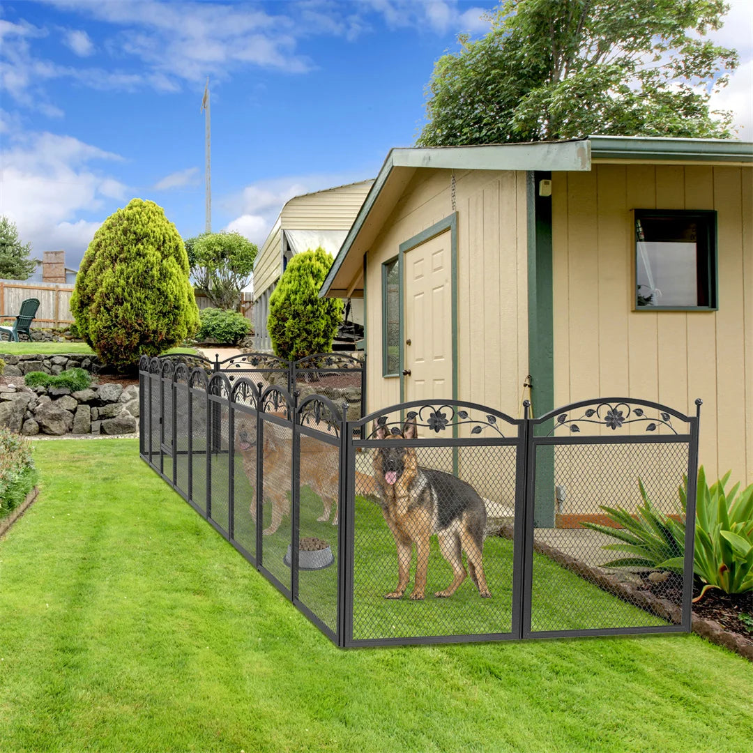 8 Panels, Heavy Duty Dog Playpen Outdoor Indoor Metal Fence,Waterproof Fertility Pad