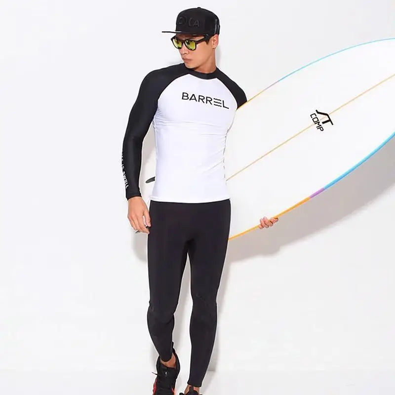 Oulylan Men Swimsuit Diving Suit Long Sleeve Quick Drying Wetsuit Summer Sun Protection Training