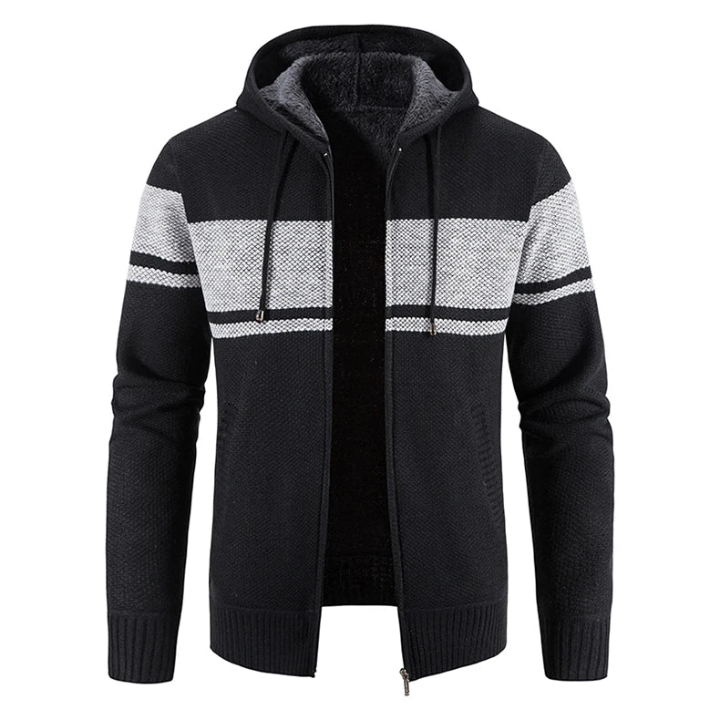 Male Knitted Casual Jackets, Hood Men's Sweater Coat Y2K Baseball Jumpers Jersey Top Clothing