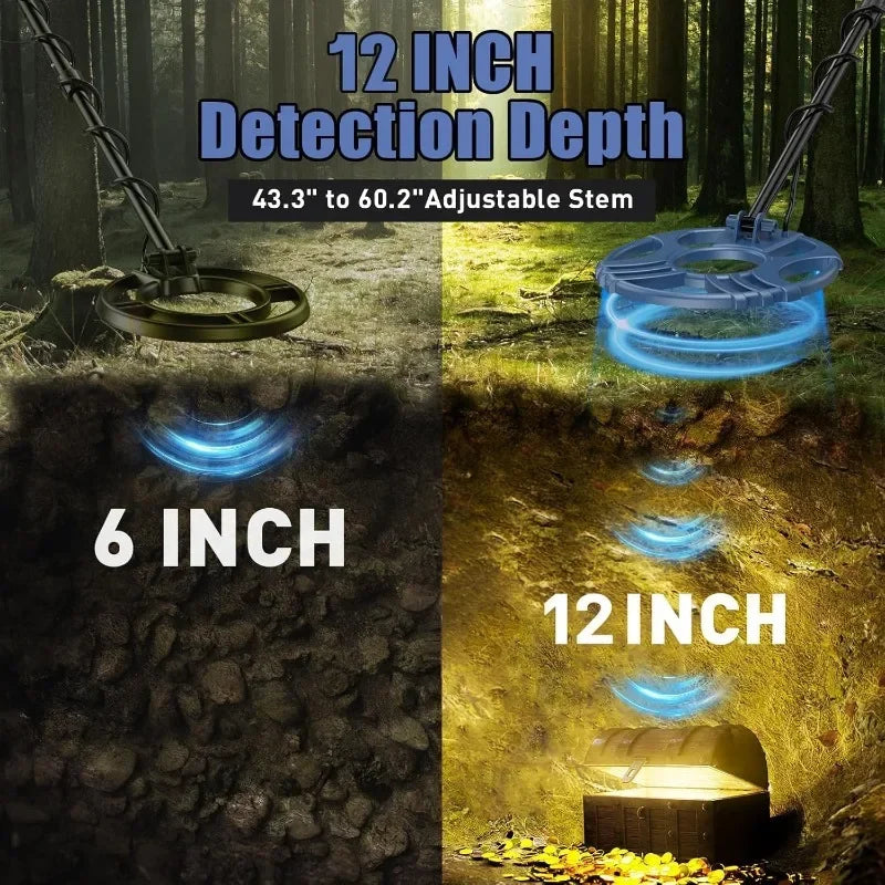 Metal Detector for Adults Waterproof-Professional Higher Accuracy Gold Detector,LCD Display,5 Mode