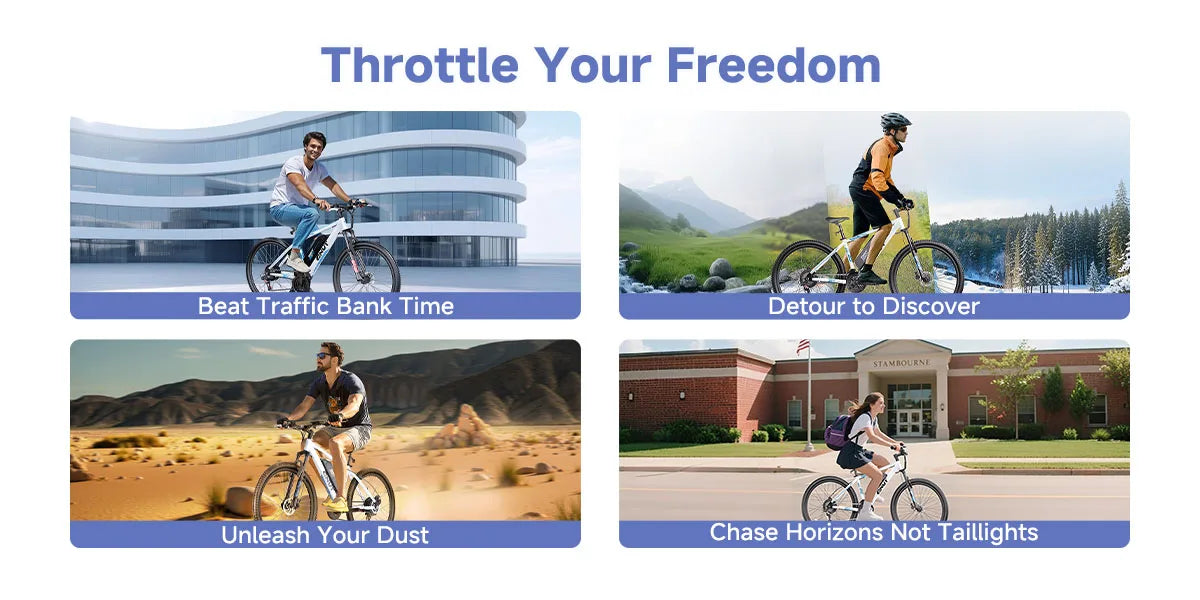 26" E- Bike Mountain Bike With 1000w Peak Motor Electric Dirt Bike With Great Climbing Ability