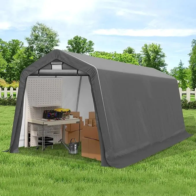 Heavy Duty Carport Tent - Portable Outdoor Canopy with Roll-up Side Doors & Windows, Portable Garage