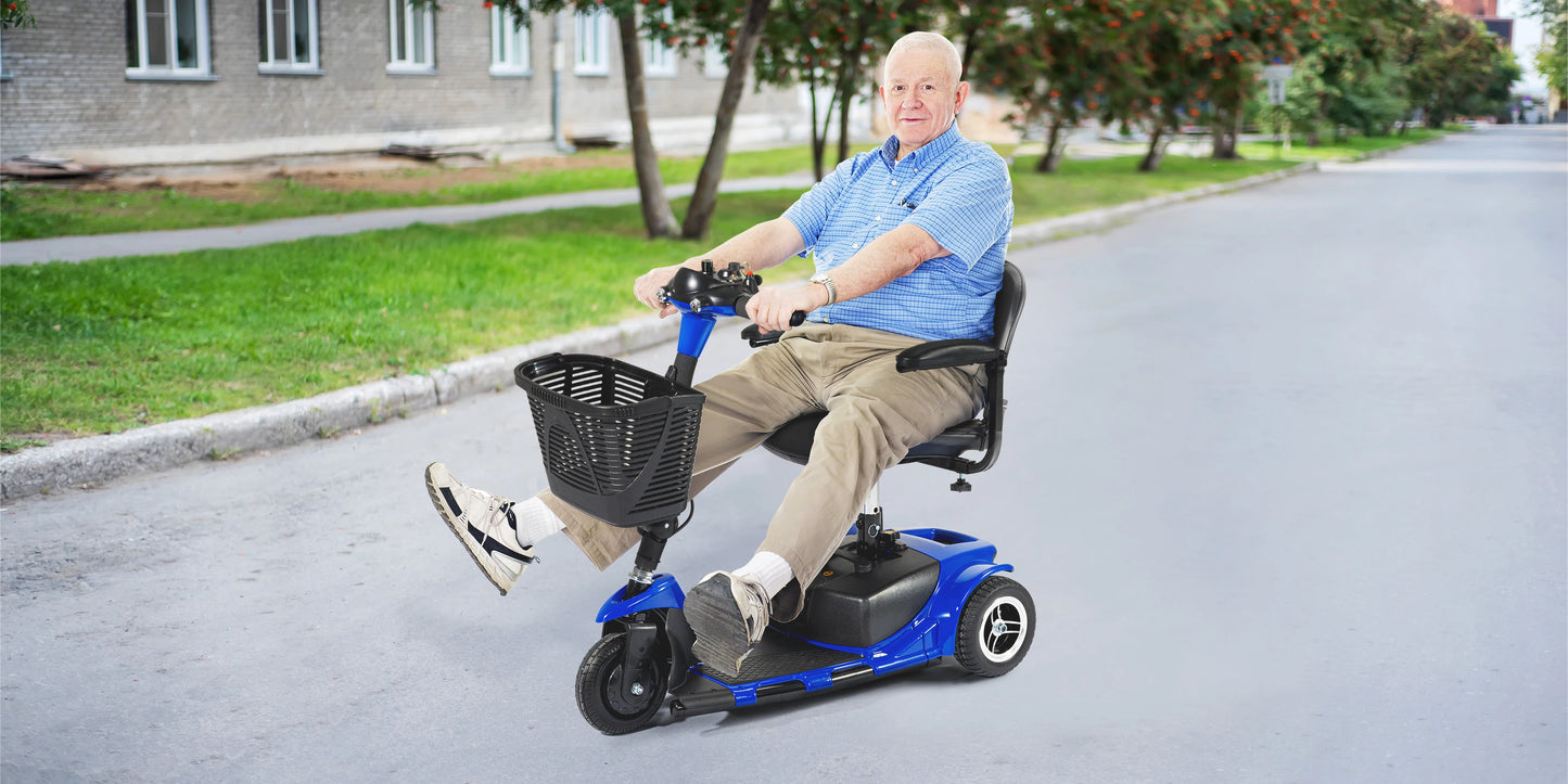 Electric 3 Wheel Mobility Scooter, Lighting Damping Front, Rear Hub Brakes Electric Tricycle