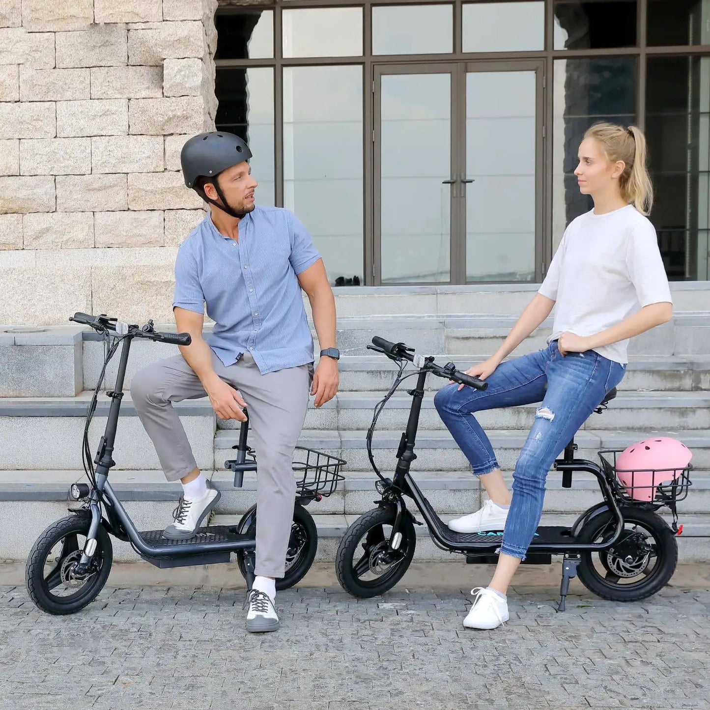 Peak 819W Electric Scooter 500W Motor W/ Seat 14" Tire, 30 Miles Ranges 20MPH Max Speed, to 300 LBS