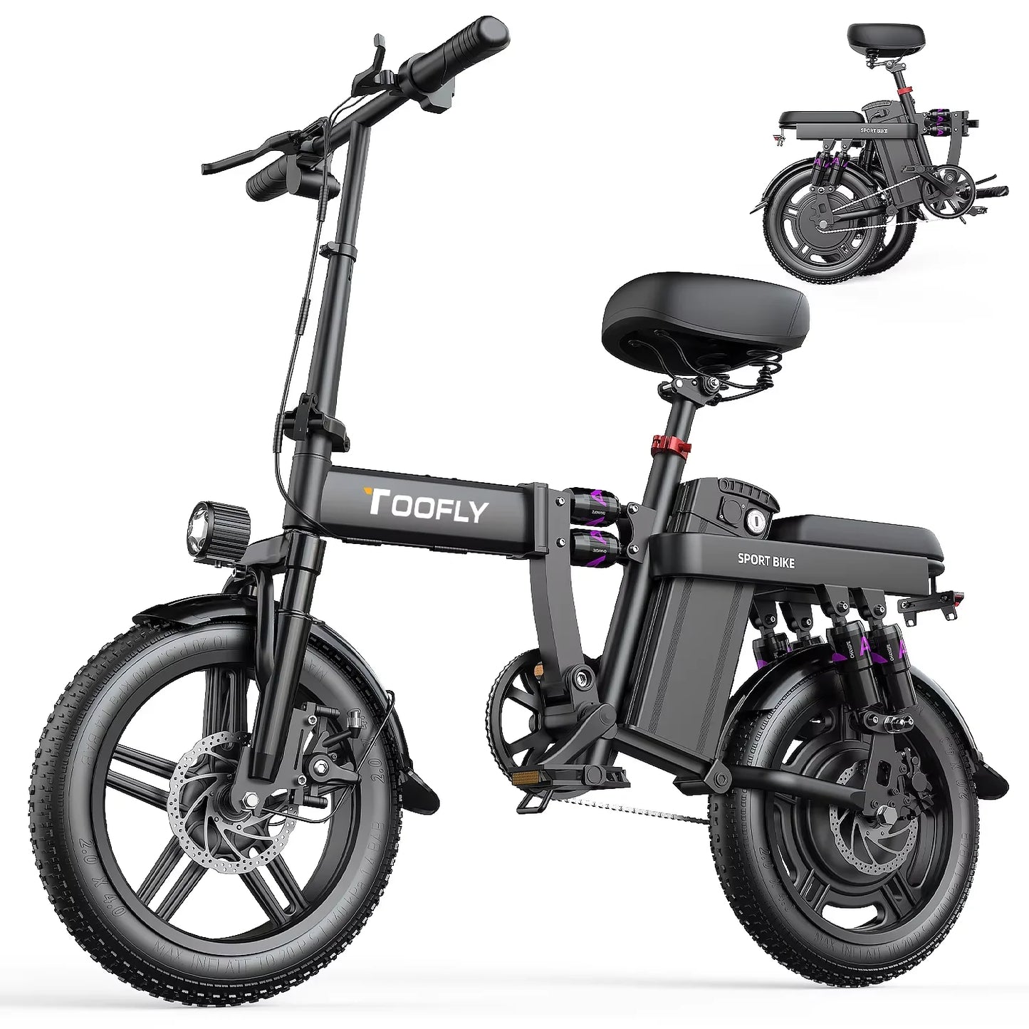 Ebike G16 1000W motor 48V 20AH battery, shock absorption, fold, 16 inch tires, urban commuting