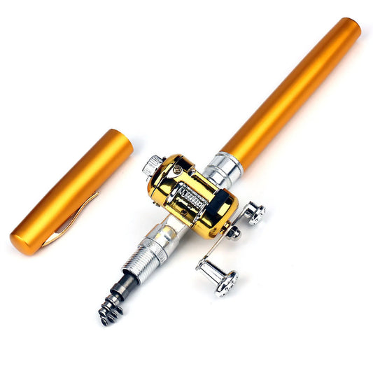 Mini Fishing Rods Pocket Telescopic Aluminium Alloy Lure  1m for Fishing Enthusiast Collectors