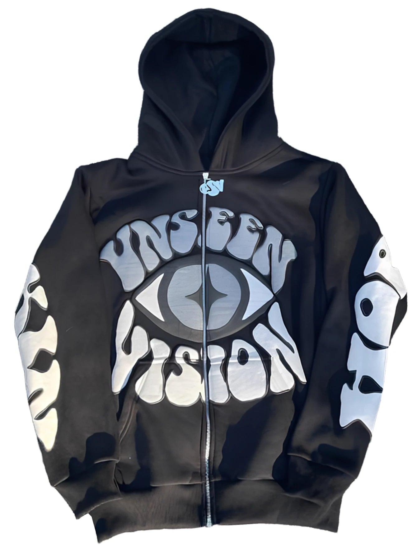 UNSEEN VISION Y2K Fall Jacket for Men,Eye Pattern Zip Up Hoodie Autumn/Winter Fashion Jacket Unisex