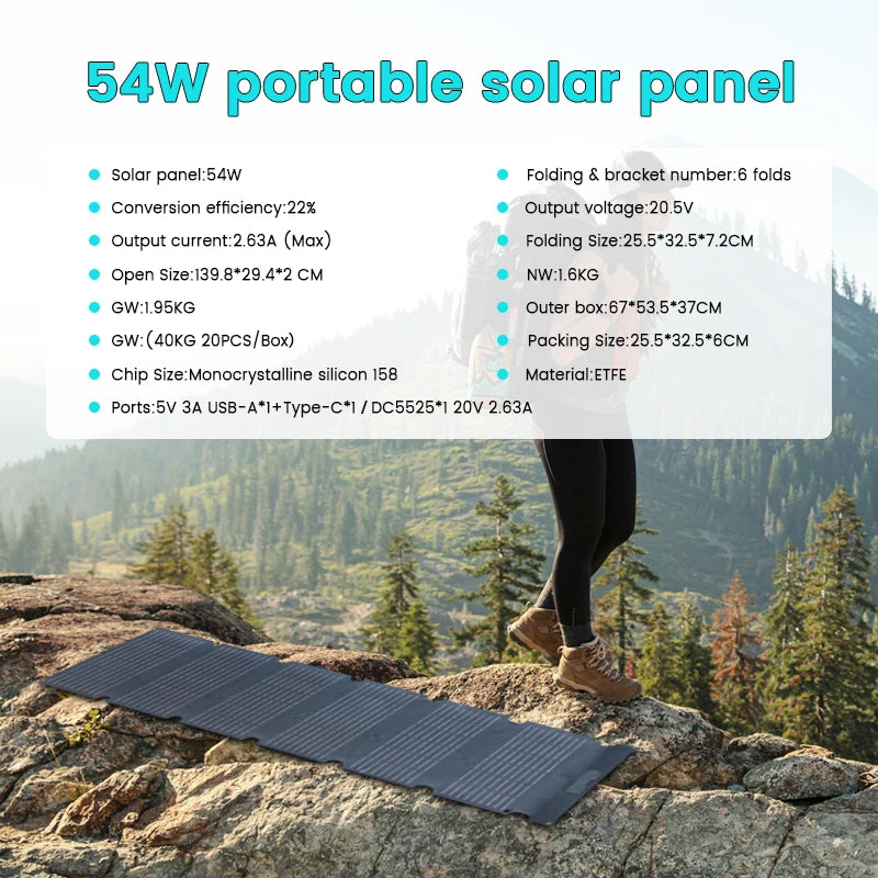 400W / 200W / 100W / 54W / 36W / 21W Solar Charger,Portable Waterproof Fold Solar Panel Camping RV