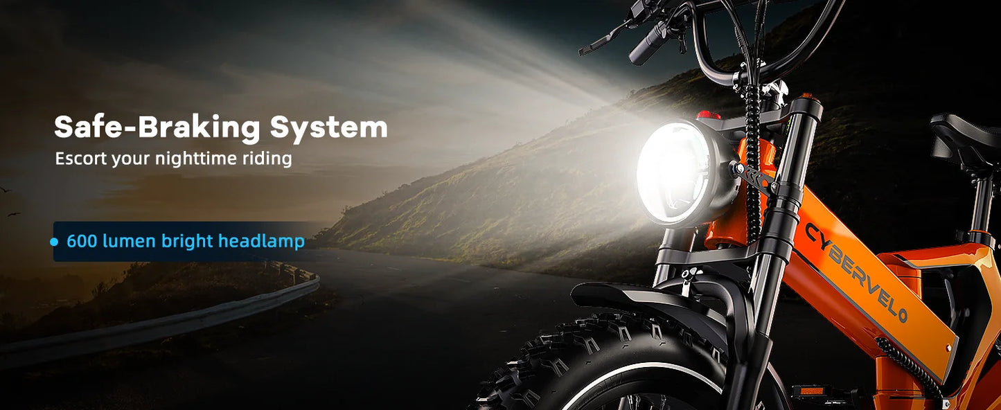 EK6 Peak 2000W Folding E-Bike, Adults, 35MPH 100Miles, 48V 25Ah Removable Battery,20"x4.0 Fat Tire