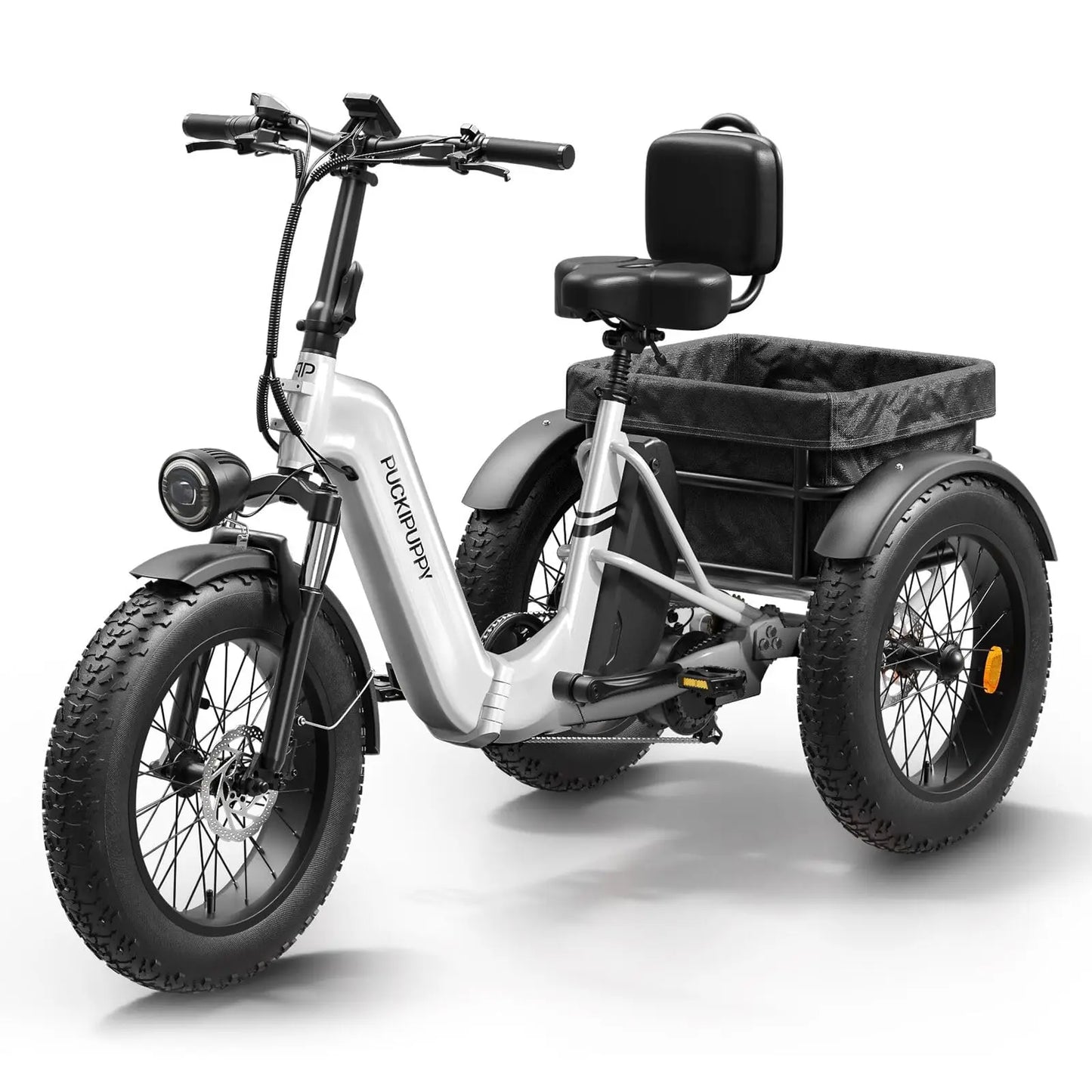 Husky Electric Trike, Adult 960W Peak Motor 60 Miles Range, 500 Lbs Load E-Trike 2-Year Warranty