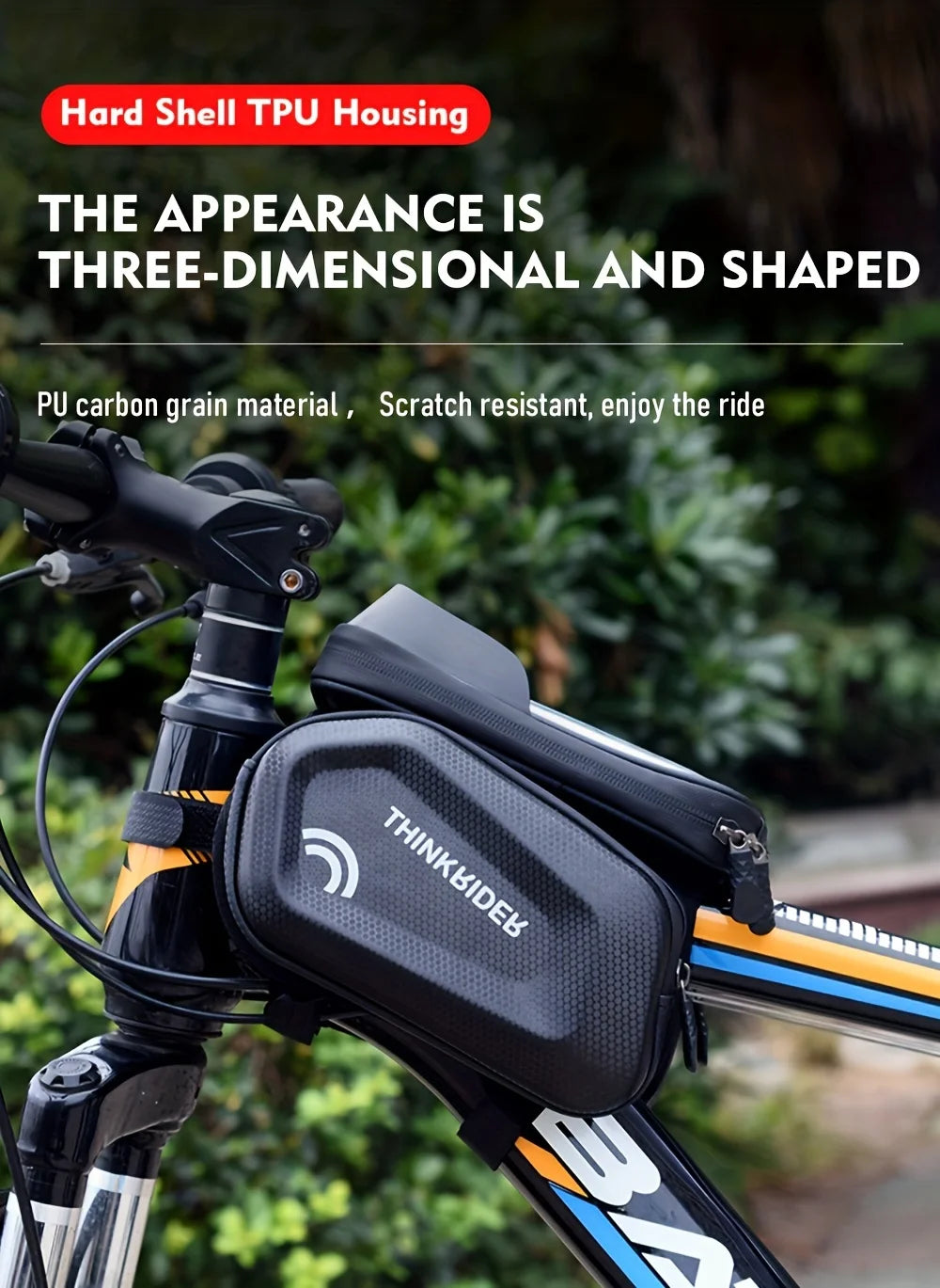 Bike Bag Frame Front Top Tube Cycling Bag Waterproof 7in Phone Case Touchscreen Bag MTB Pack