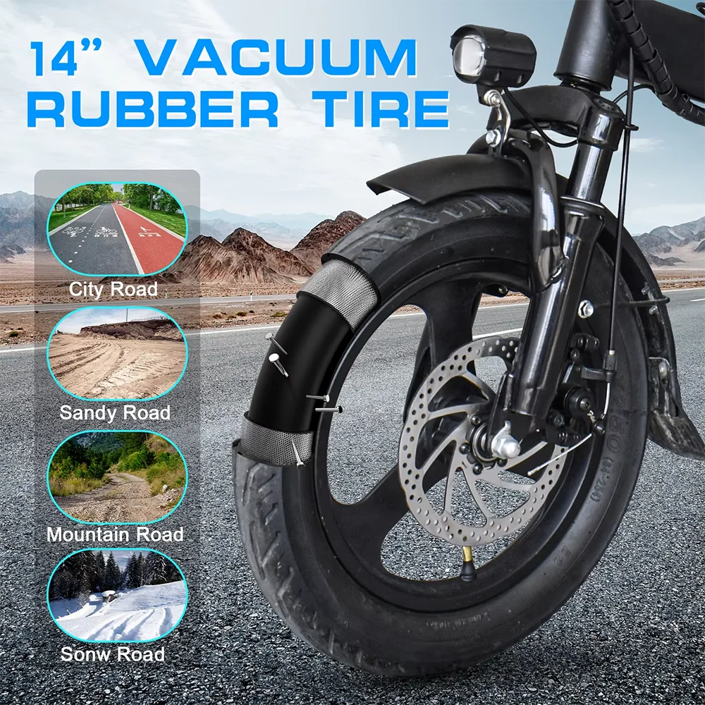 14 Inch Foldable E-Bicycle 400W Motor 48V 15AH Adult MiniSuitable for City Commuting Travel