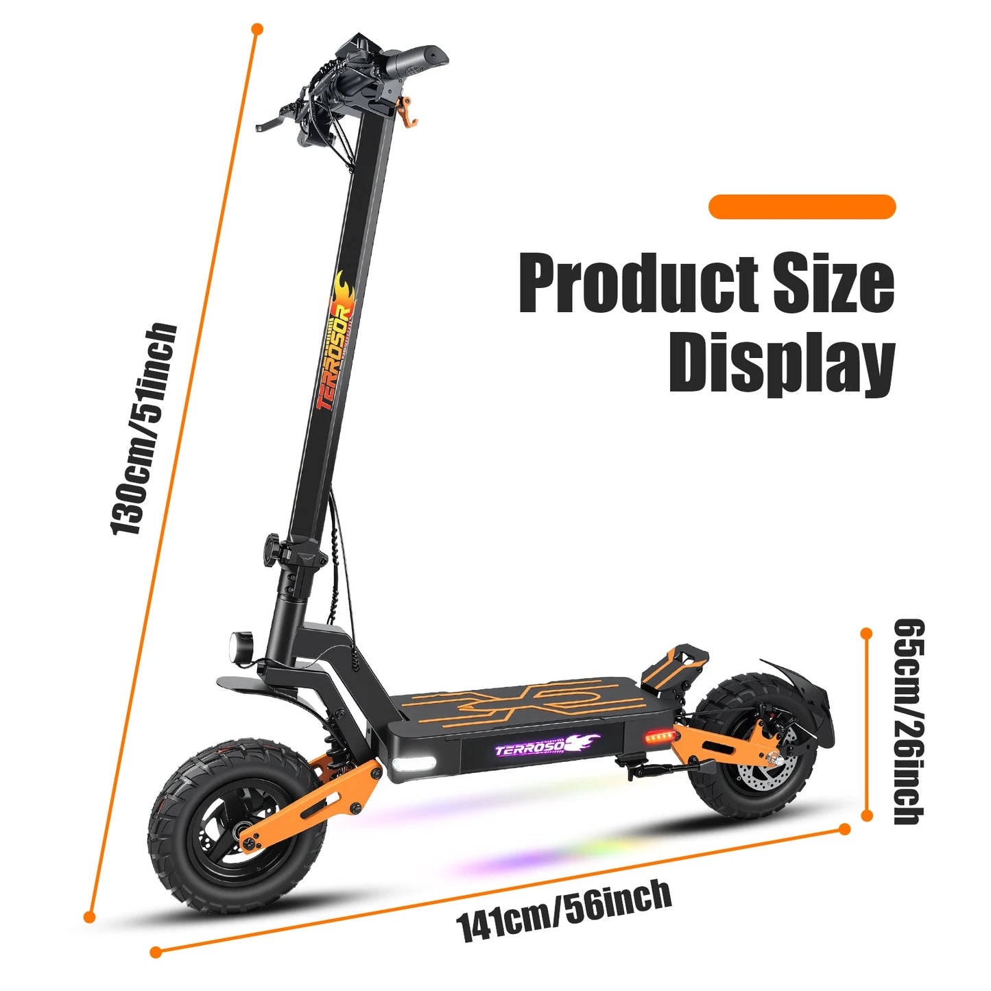 E-Scooter, Adult, 1200W Motor, Folding ,Up to 40Mph & 30 Mile range, 11" Off Road Tire Dual Suspense