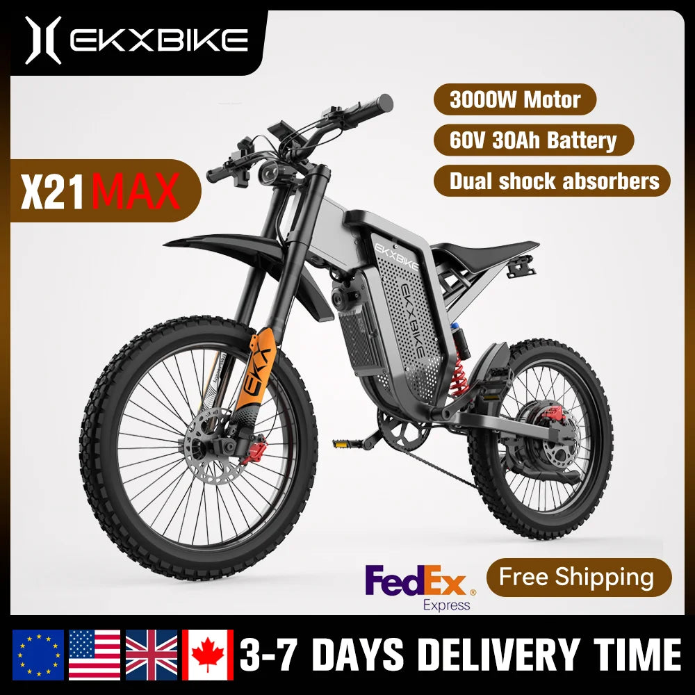 Max E-Motorcycles 3000W Brushless Gearless Motors 60V30AH Lithium Battery Speed 85Kmh Adult Off Road
