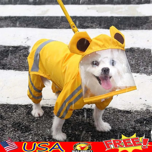 Waterproof Dog Rain Jacket Reflective Raincoat, Leash Medium Dogs Easy Clean Comfortable Durable