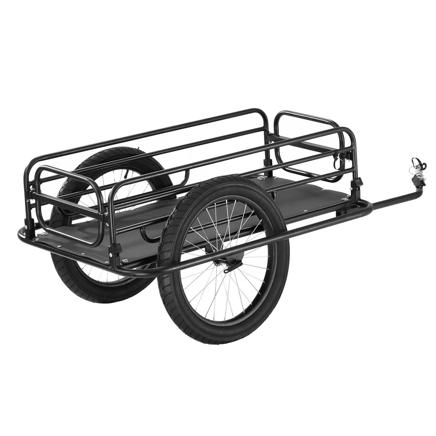 275 lbs Bike Cargo Trailer, Foldable Compact, Universal Hitch 20" Wheels fits Most Bikes