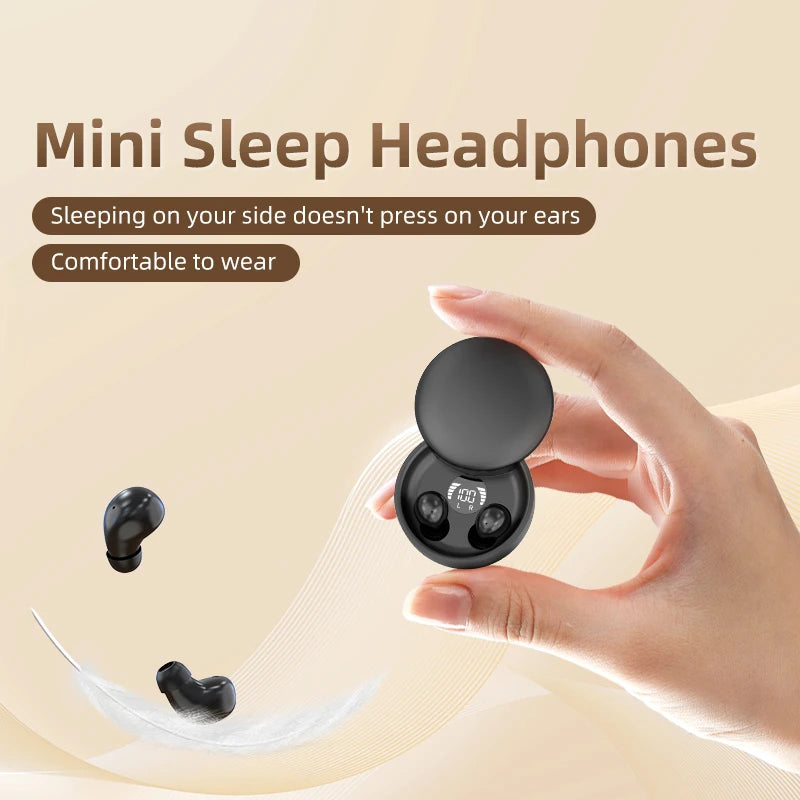 Bluetooth 5.4 Wireless Earphones Small,Sleeping Sport Invisible Bass Quality Headset Sliding Cover