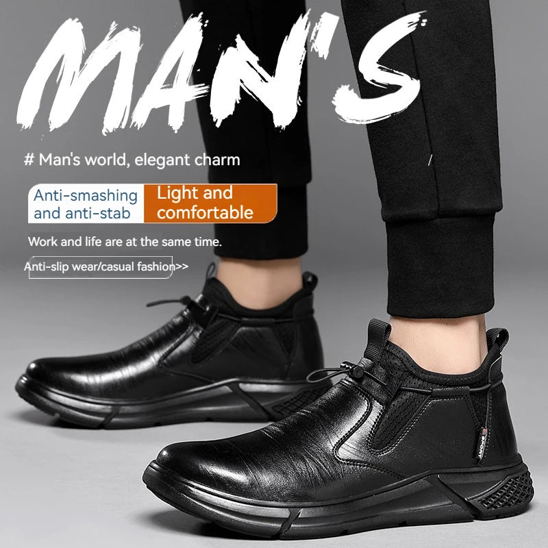 Steel Toe Waterproof Work Boots Puncture-Resistant indestructible, Slip-Proof for Oil Rig & Mining