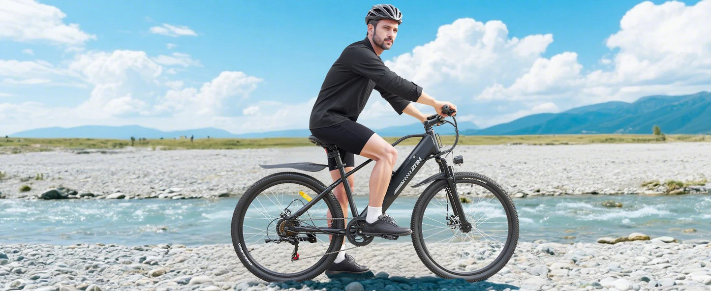 E-Bicycle, Adults,1000W Peak Motor,48V Removable Battery,20MPH,26" Tire E-Bike, 7-Speed,50 Miles