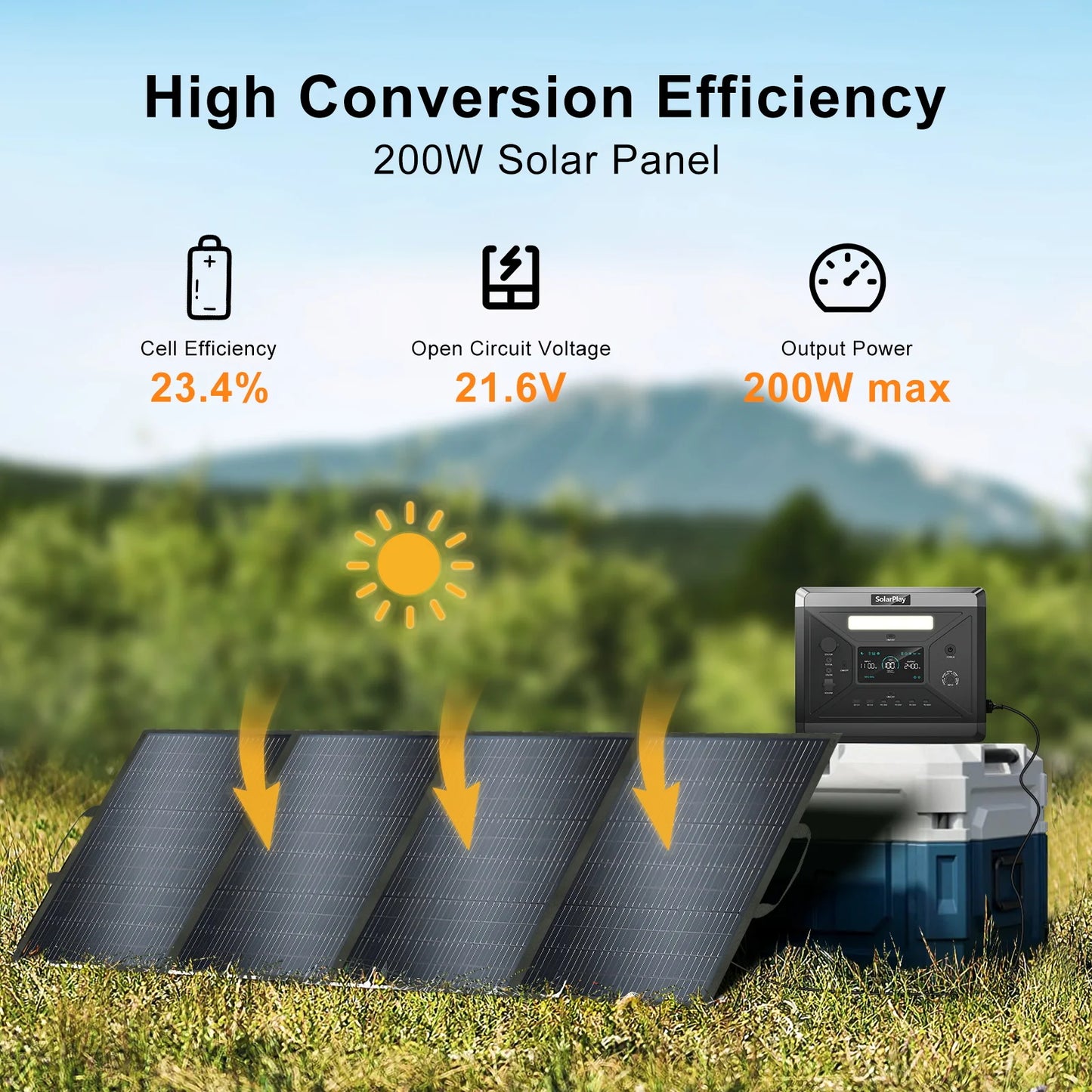2400W/2160Wh Power Energy Stations Q2501 Rechargeable Batteries Solar Panels 200W FoldableOutdoor