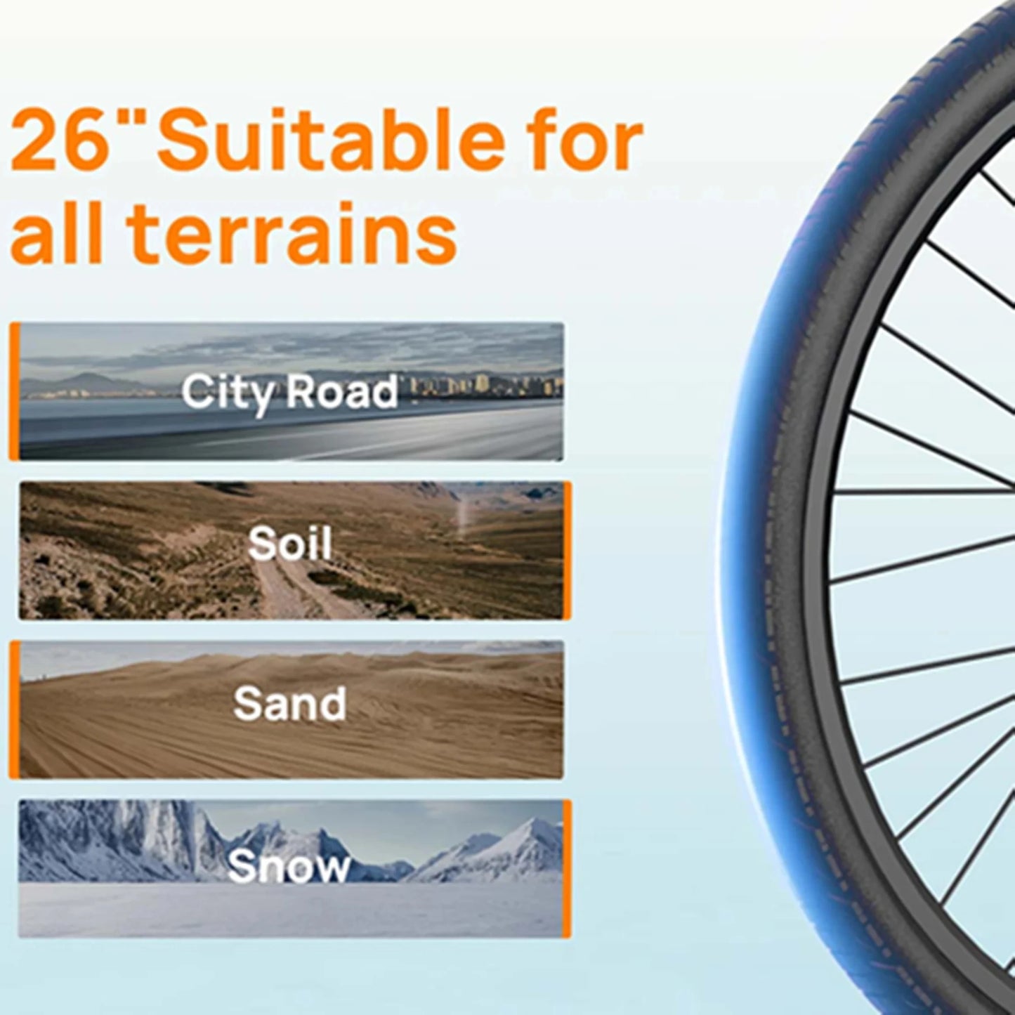 750W E26 Electric Bike 26x2" Commuter Tires 48V 10.4Ah Removable 20MPH Speed 7-Speeds LCD Display
