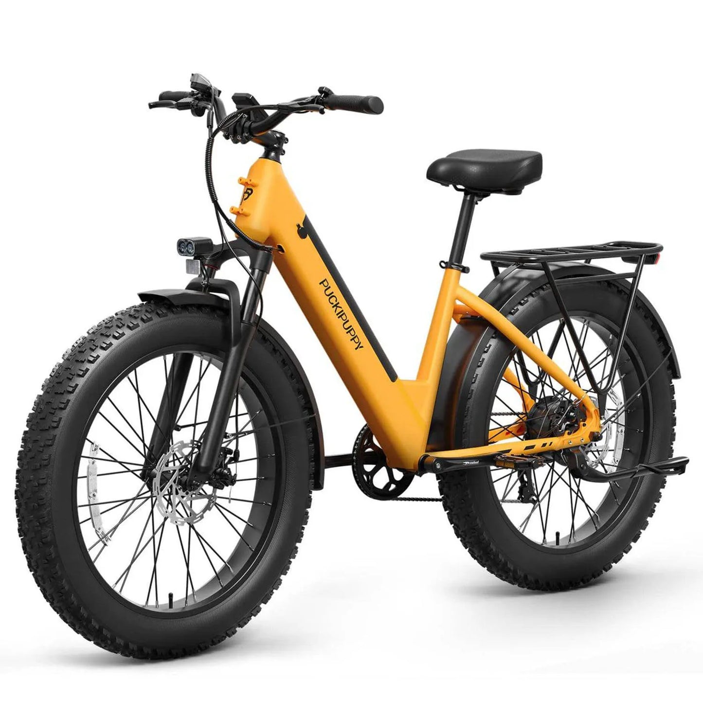 PUCKIPUPPY E-Bike, Adults 960W Peak 48V 15AH 7 Speed All Terrain 26" Fat Tire Front Suspension
