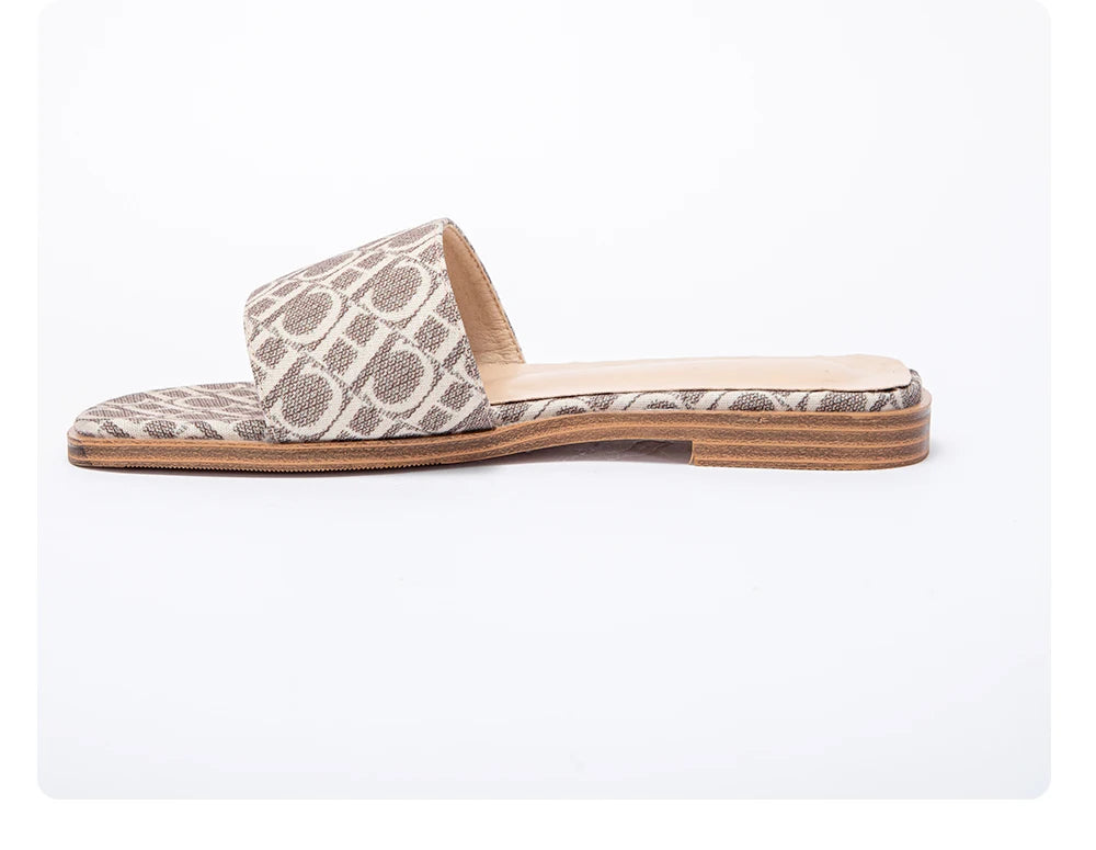 Classic Simple Design Comfortable Anti-slip Sole Printed Slippers Seasonal Fashion Women's Sandals