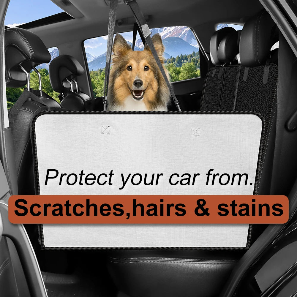 Back Seat Extender for Dogs Waterproof  Seat Cover, Hard Bottom Anti Scratch Car Protector Mat