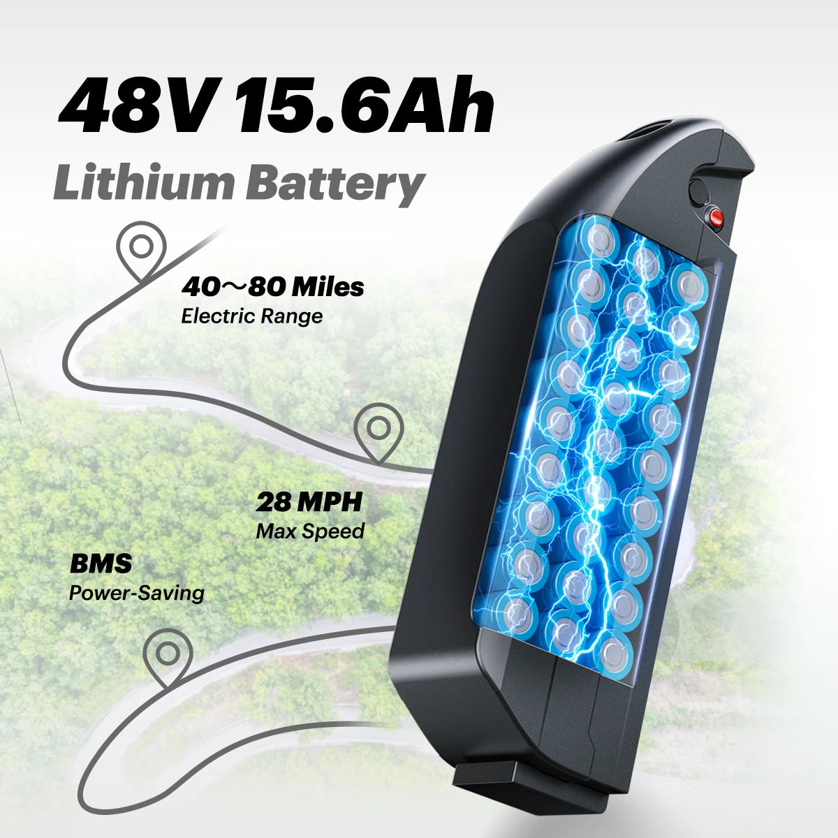 E-Bicycle Peak 1000W Motor 48V15.6AH Lithium Battery Hdraulic Brake 20*3.0 Inch Fat Tire