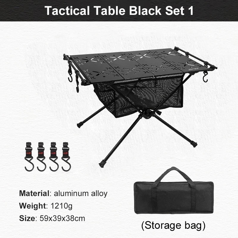 Folding Camping Table Aluminum Lightweight Storage, Mesh Bag for Outdoor Backyard Picnic Hiking