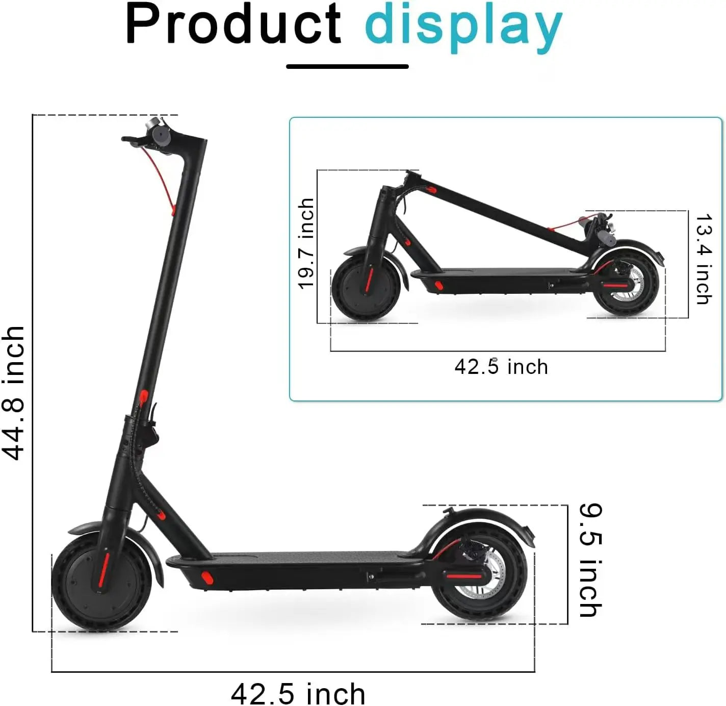 E-Scooter Foldable Waterproof Adultr 8.5 Inches Explosion-Proof Tire 36V 350W 10.4Ah Configuration