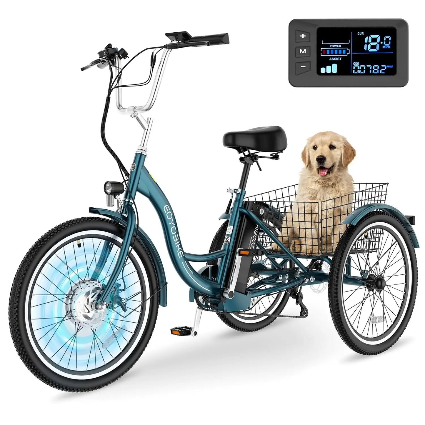 E-Tricycle, Adults, 350W 36V,Motorized Three Wheel , 7 Speeds 3 Wheels, Customized