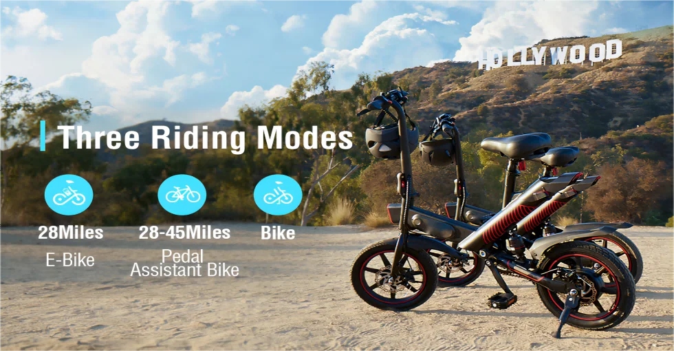 14" Ebike 450W Electric Bike,Adults, 18.6MPH 3 Riding Modes Mini , 36V 10AH Battery UL2849