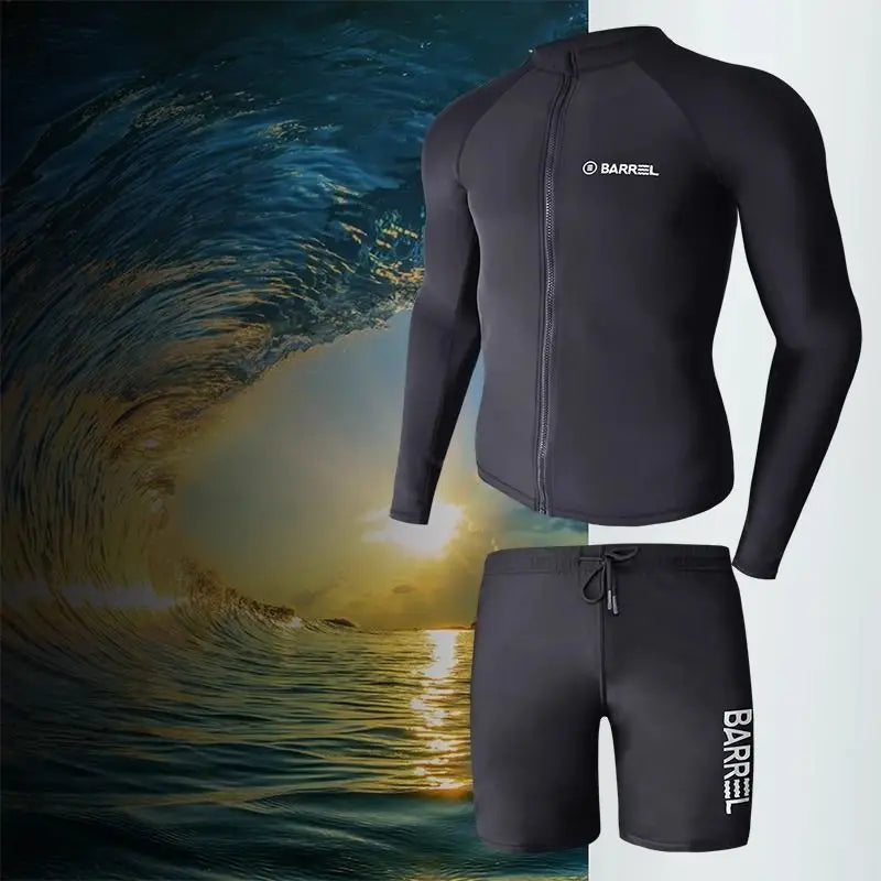 Oulylan Men Swimsuit Diving Suit Long Sleeve Quick Drying Wetsuit Summer Sun Protection Training
