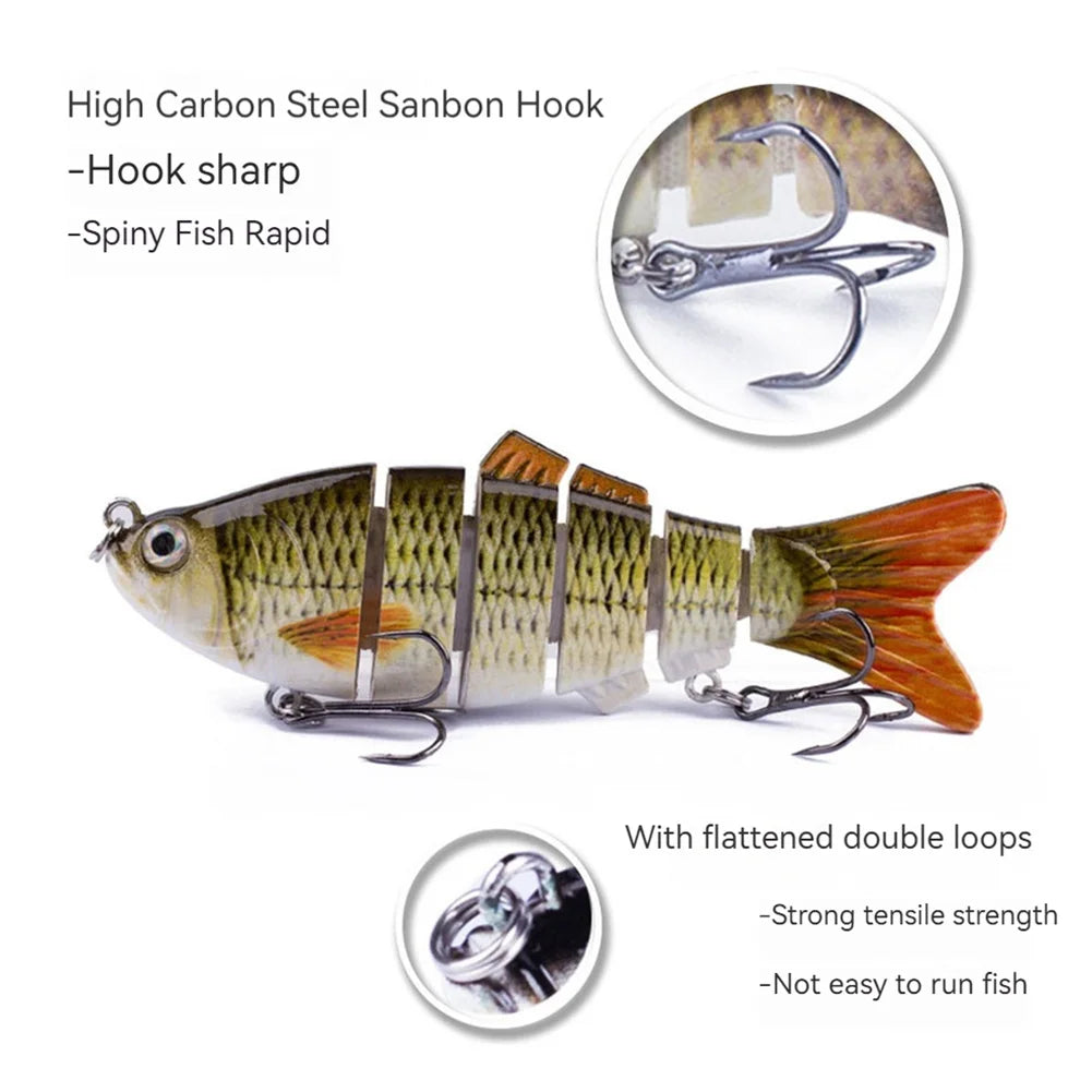 10cm/16.5g Robotic Lure,Treble Hooks Lifelike Slow Sinking Bait Bionic Swimming Bait Fresh/Salt