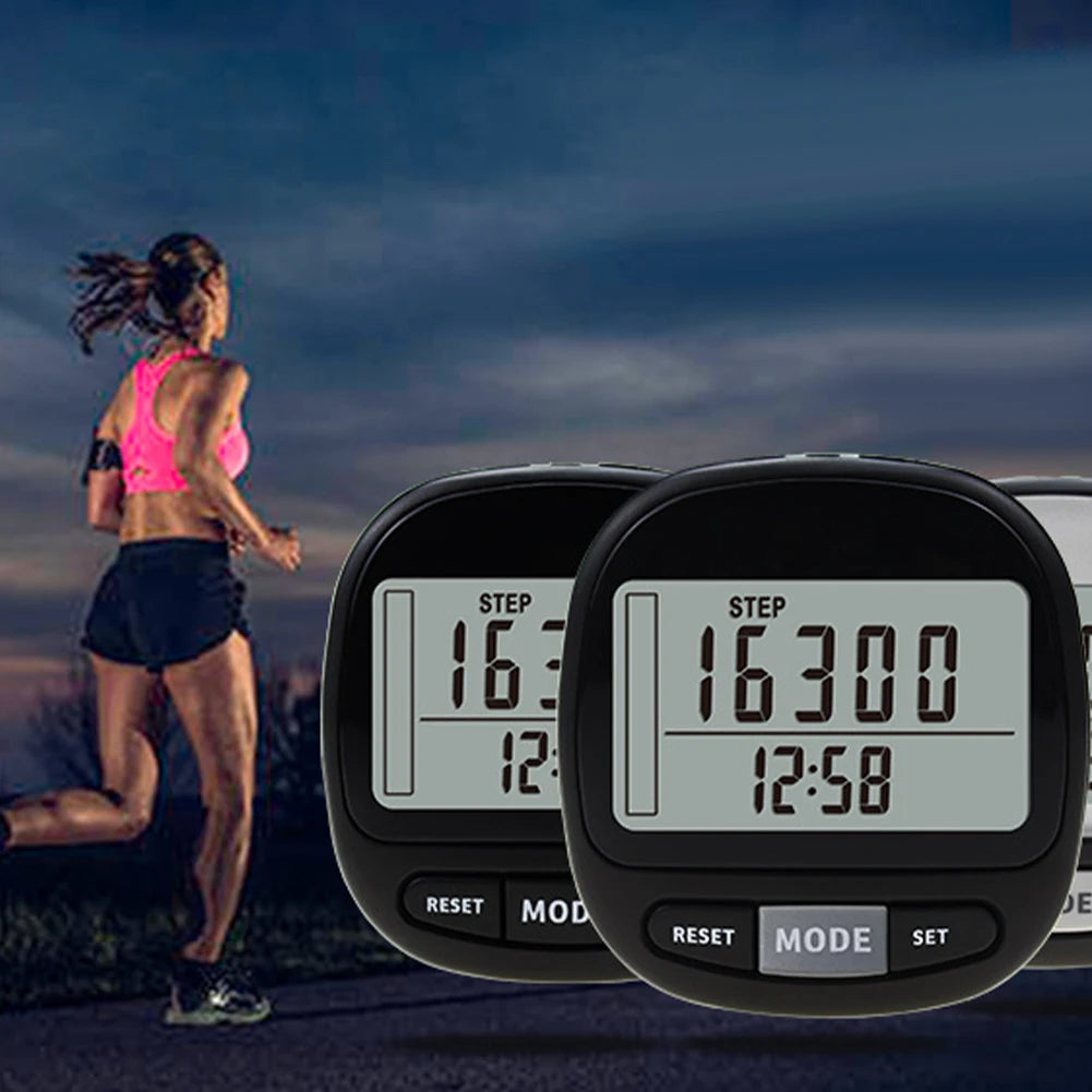 3D Pedometer Walking Step Counter Large LCD Display Accurate Steps Tracker Battery Op.Adults Seniors