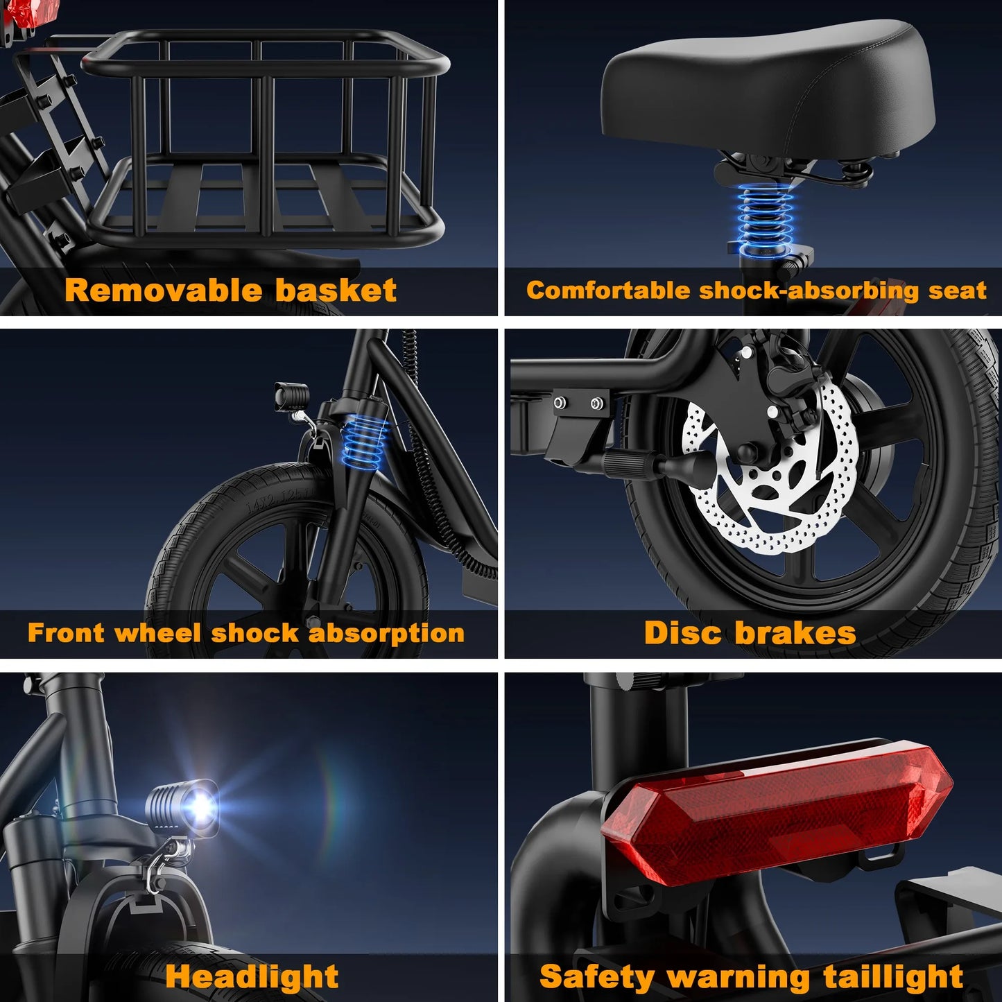 E-Scooter,w/Seat, Adult, 20MPH Speed Power by 500W Motor, 48V/10.4Ah Wider Deck & Height &basket